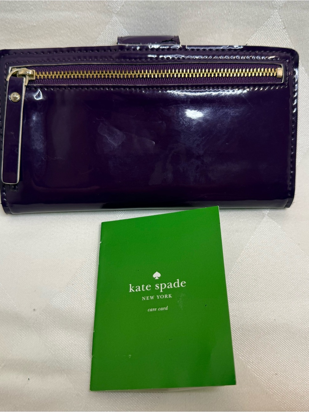 kate spade Patent Leather Purple Wallet with Gold Hardware - Picture 2 of 8